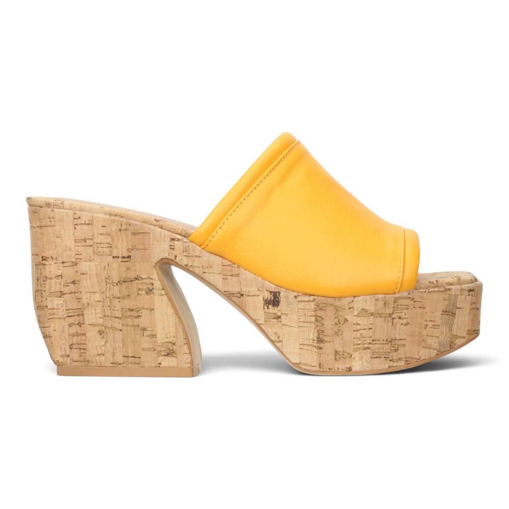 NEW BRUNO MENEGATTI women's cara platform slide in orange